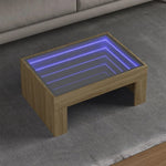 vidaXL vidaXL Coffee Table 70x50x30 cm Infinity LED RGB Mirror Glass For Modern Living Rooms - Coffee Table