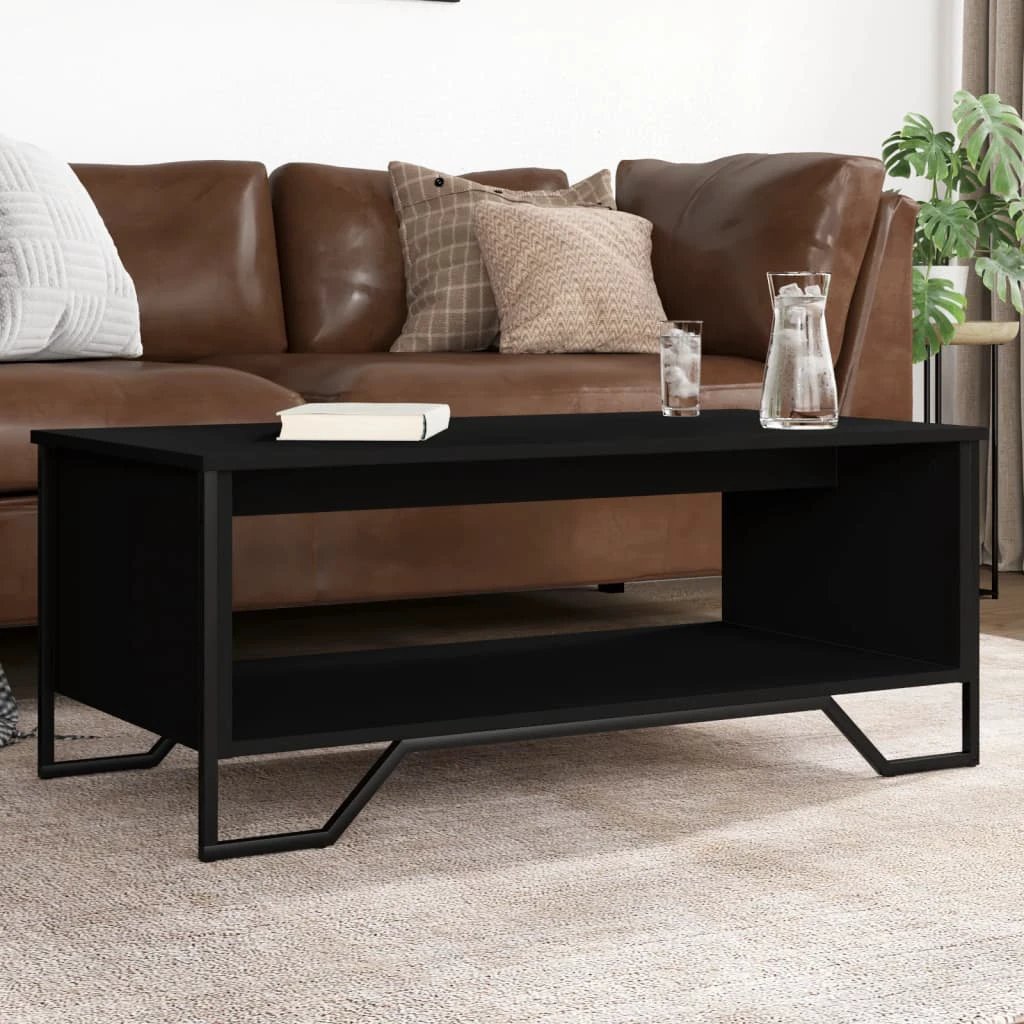 VidaXL Coffee Table 100 cm by 51 cm by 40 cm Engineered Wood Open Shelf Storage For Modern Living Rooms by vidaXL