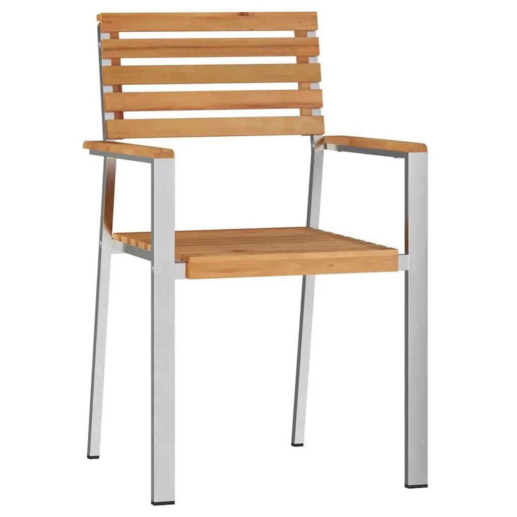 vidaXL vidaXL Garden Chair 4 pcs Oil Natural Solid Teak Wood - Garden Chairs