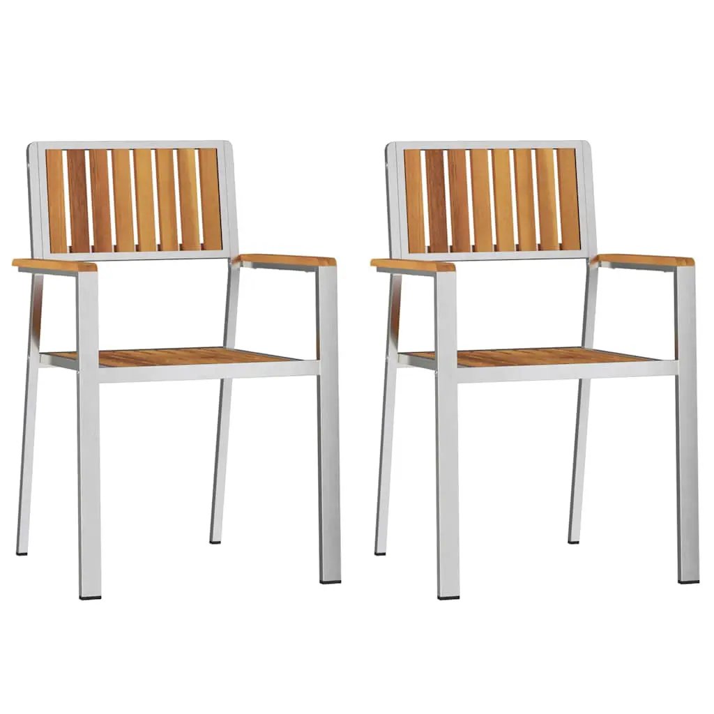 vidaXL vidaXL Garden Chair 2 pcs Brown 56 x 54.5 x 87 cm Solid Acacia Wood -