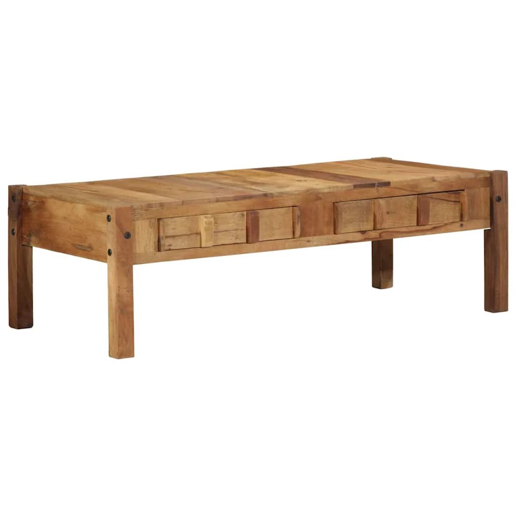 VidaXL Coffee Table 110 X 54 X 35 Cm Solid Reclaimed Wood Rustic Living Room Decor Piece by vidaXL