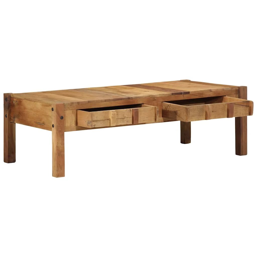 VidaXL Coffee Table 110 X 54 X 35 Cm Solid Reclaimed Wood Rustic Living Room Decor Piece by vidaXL
