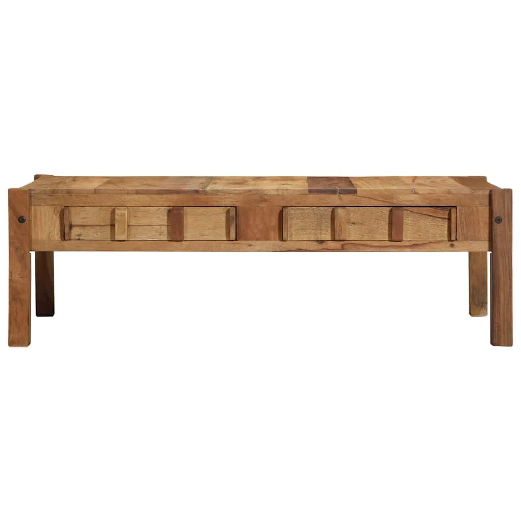 VidaXL Coffee Table 110 X 54 X 35 Cm Solid Reclaimed Wood Rustic Living Room Decor Piece by vidaXL