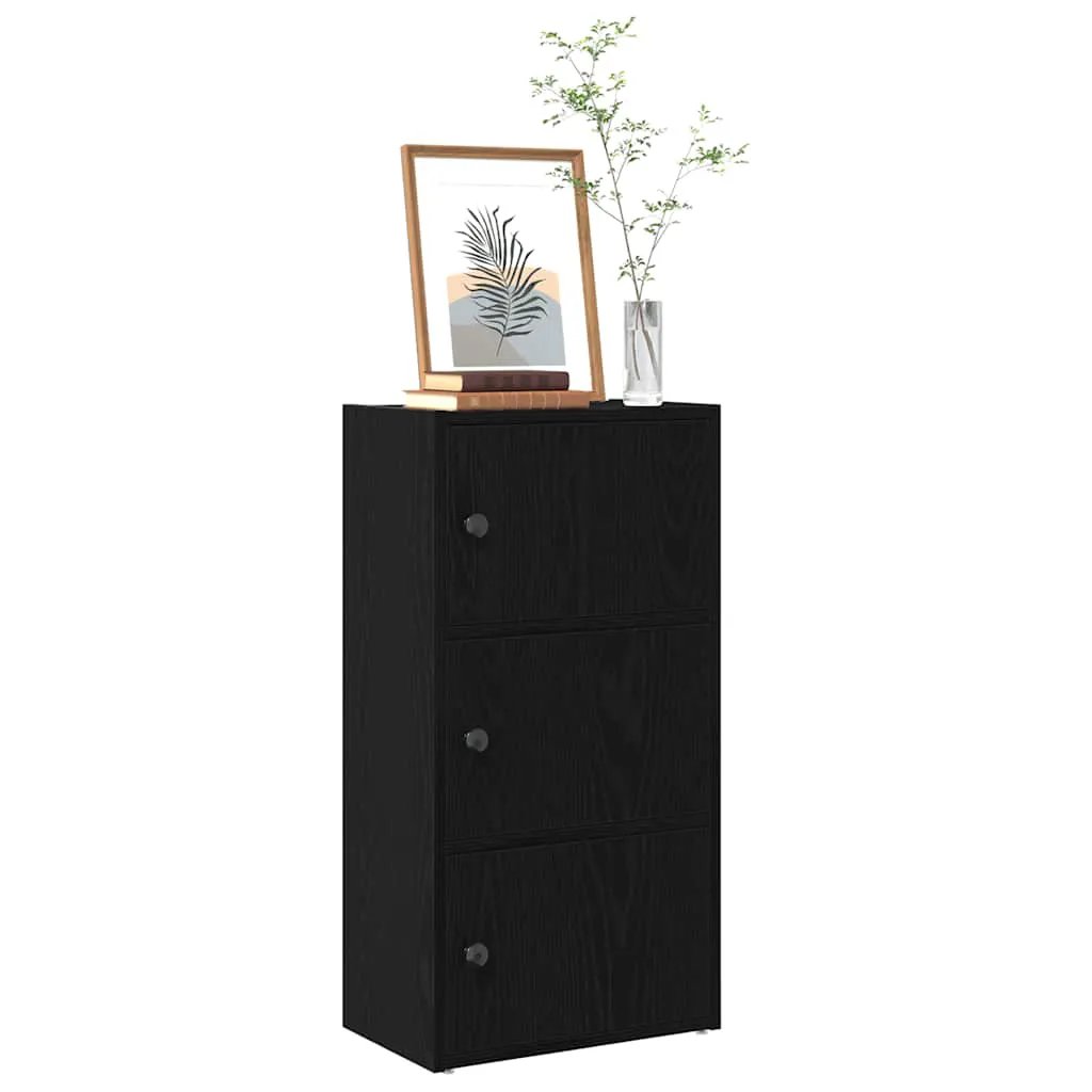 vidaXL vidaXL Bookcase Black Oak 40x24x77 cm Engineered Wood - Bookcase