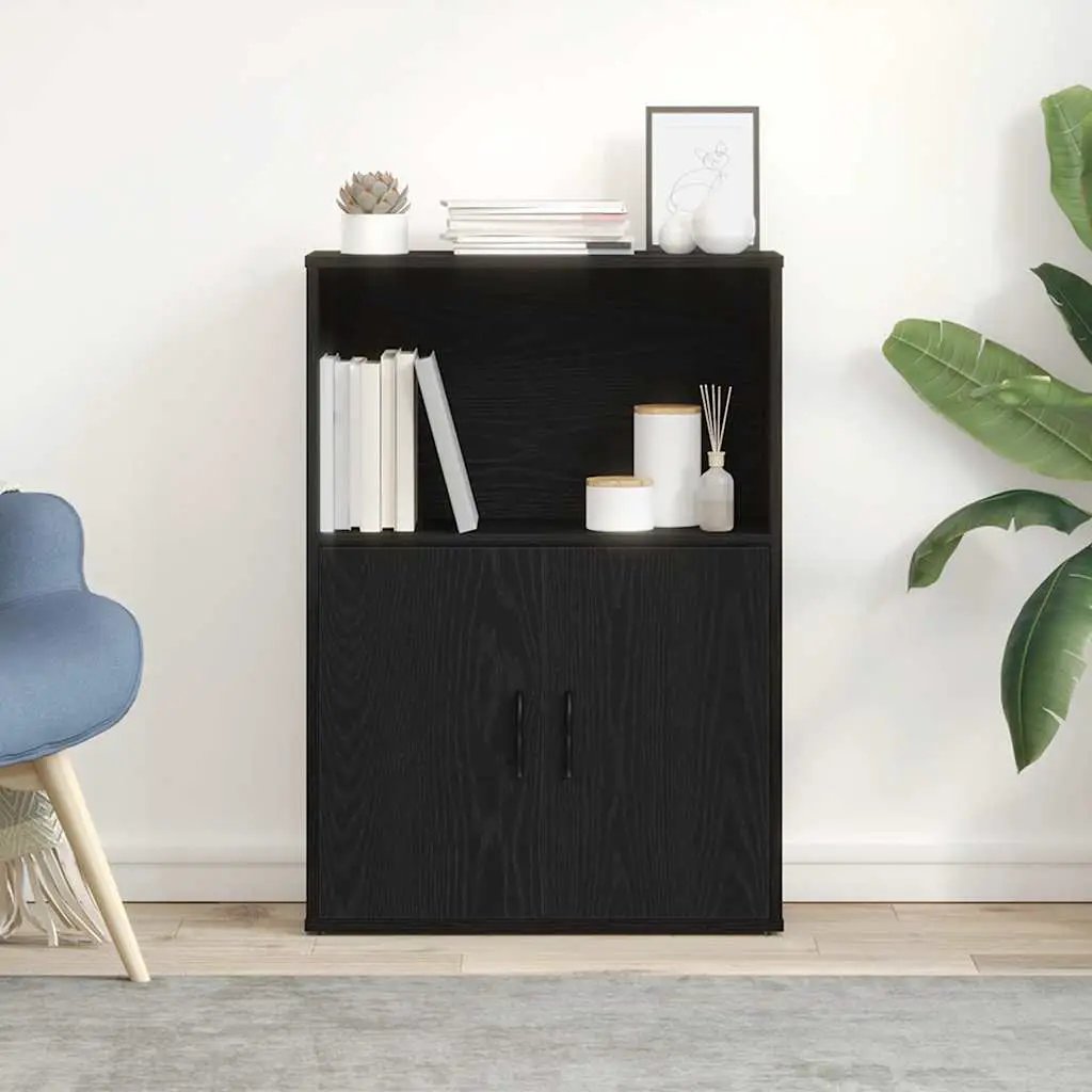 vidaXL vidaXL Bookcase Black Oak 60x24x85 cm Engineered Wood - Bookcase