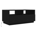VidaXL Coffee Table 90x49x40 cm LED Lights Black Oak for Modern Living Rooms and Ambience by vidaXL