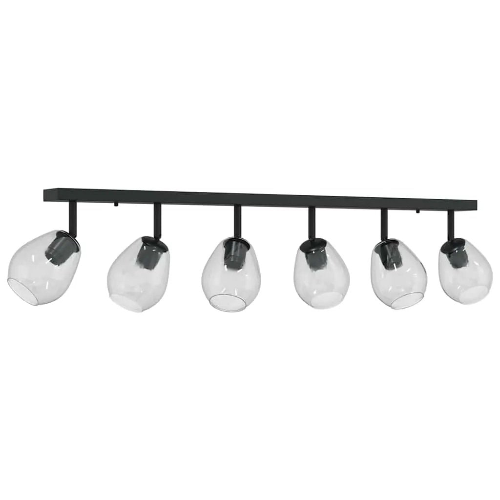 vidaXL vidaXL Ceiling Spotlight Black 110.5 x 13 x 26 cm Glass and Metal - Spotlight