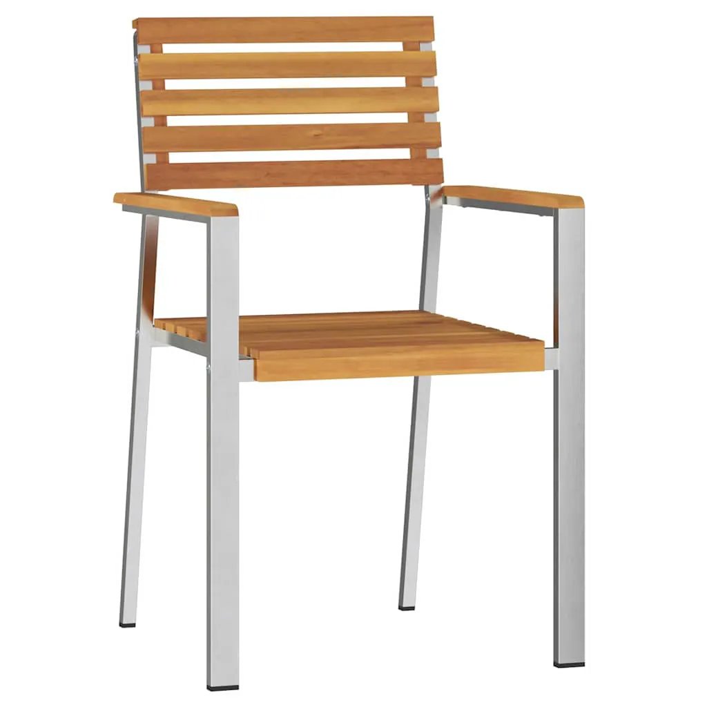 vidaXL vidaXL Garden Chair 6 pcs Oil Natural Solid Acacia Wood - Garden Chairs