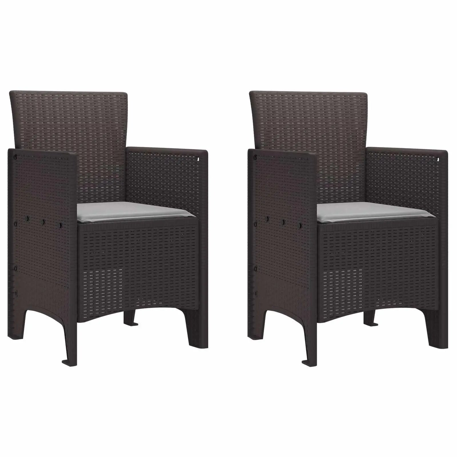 vidaXL vidaXL Garden Chair 2 pcs Brown Polypropylene - Garden Chairs