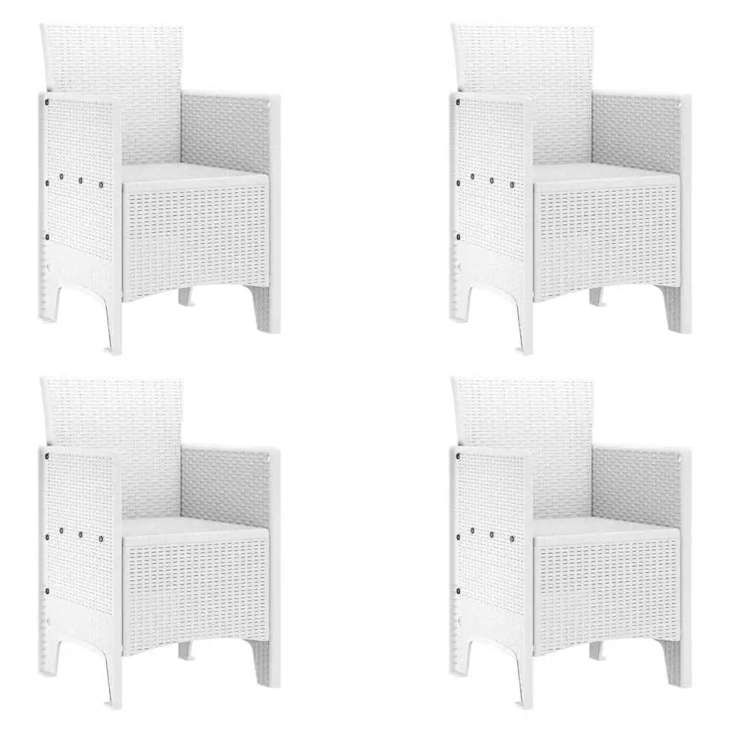 vidaXL vidaXL Garden Chair 4 pcs White 53 x 49 x 85 cm Polypropylene - Garden Chairs