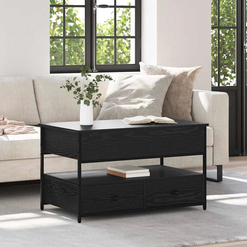 vidaXL VidaXL Coffee Table 85 x 50 x 50 cm Black Oak Engineered Wood Centerpiece for Living Room - Coffee Table