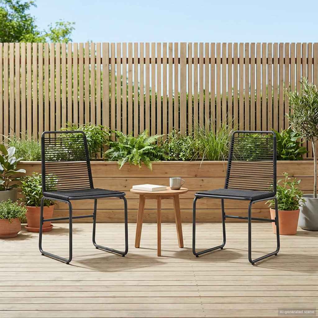 vidaXL vidaXL Garden Chairs 2 pcs Black 48 x 55 x 89.5 cm Rattan -