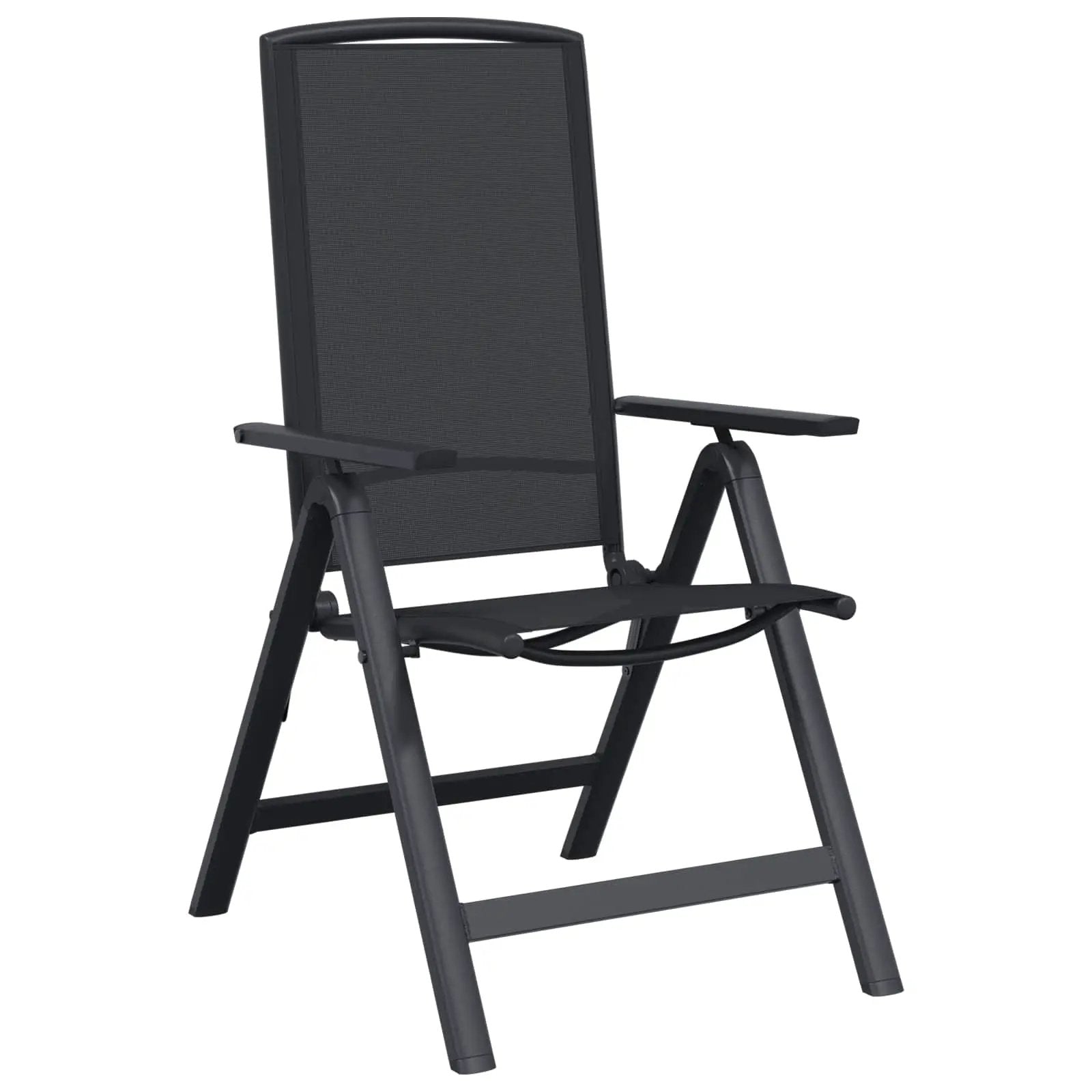 vidaXL vidaXL Reclining Garden Chairs 2 pcs Black 58 x 71 x 112 cm Textilene -