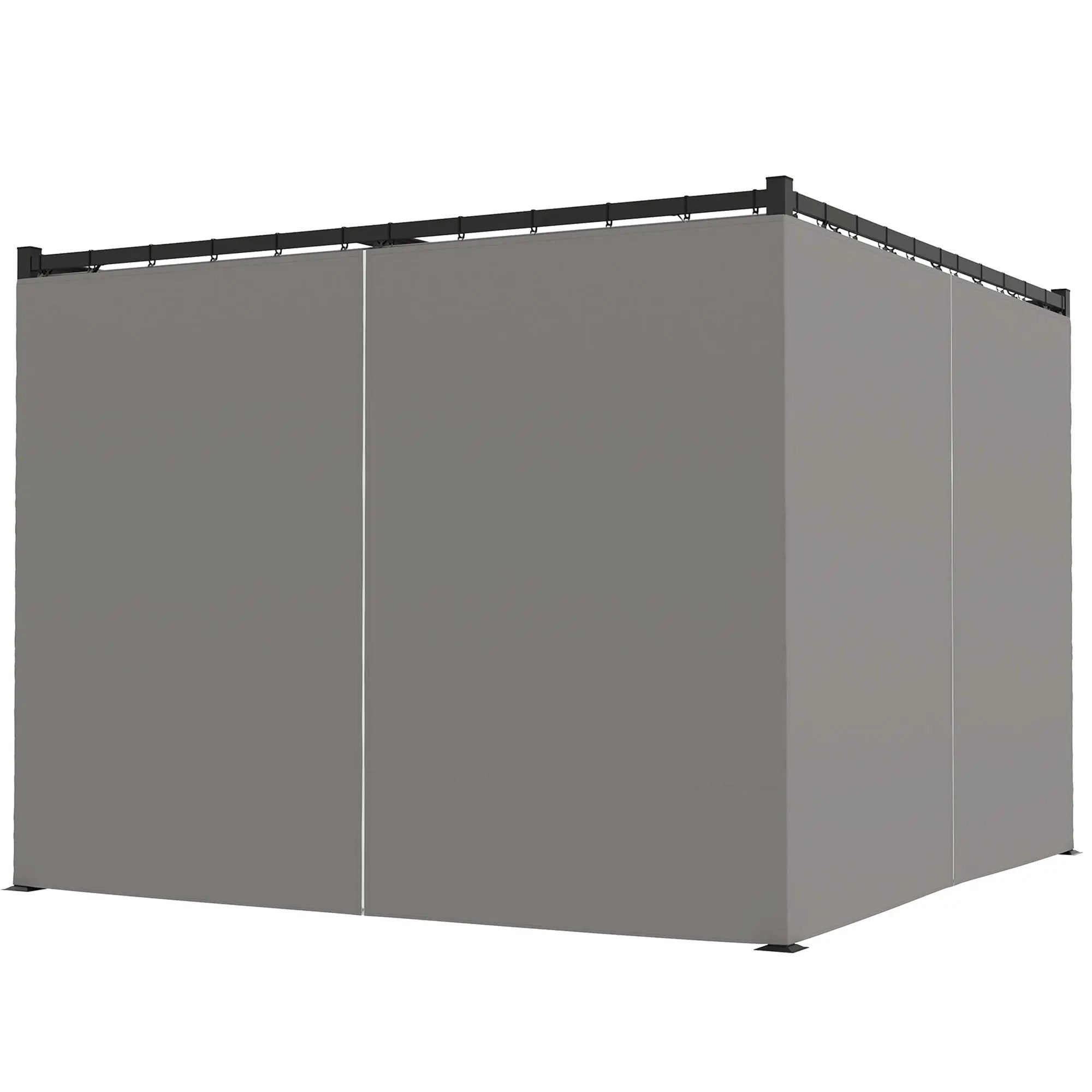 Outsunny Outsunny 3 x 3(m) Pergola with Retractable Roof and Curtains, Light Grey - Gazebos