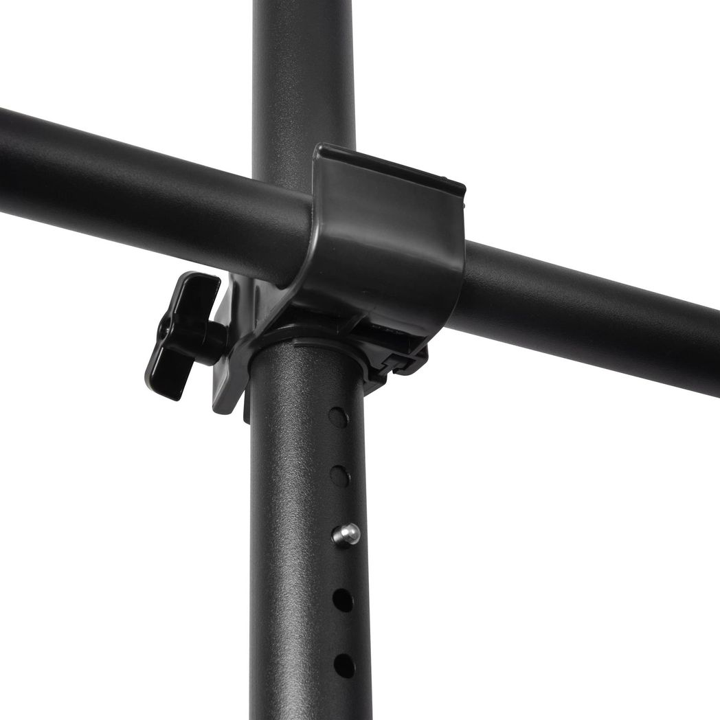 Double Black Telescopic Wardrobe Organiser Hanging Rail Clothes Rack Adjustable Storage Shelving - Direct Online Houseware - Home Symphony