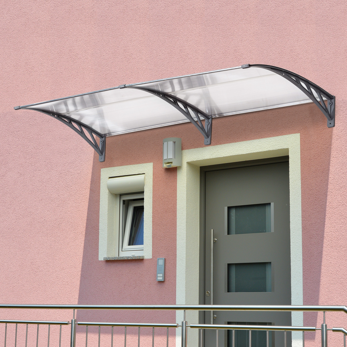 Premium Door Canopy Awning Clear UV Shield Home - Outsunny - Home Symphony