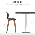 2 Pcs 93cm Faux Leather Bar Stools Wooden Frame Footrest Padding High Back Brown - HOMCOM - Home Symphony