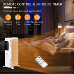 HomCom Oil Filled Radiator Tall LED Display 1630W 7 Fin With Eco Mode And 24 Hour Timer For Home Use by HOMCOM