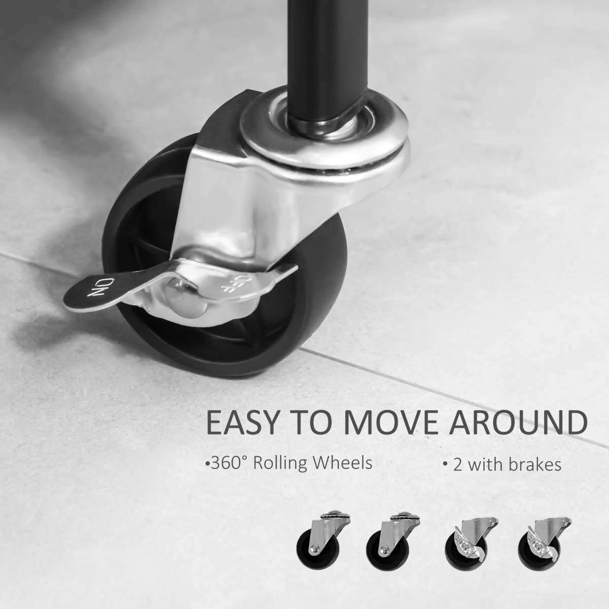 HOMCOM Metal Clothes Rack 37.3cm On Wheels For Small Spaces - Unbranded - Home Symphony