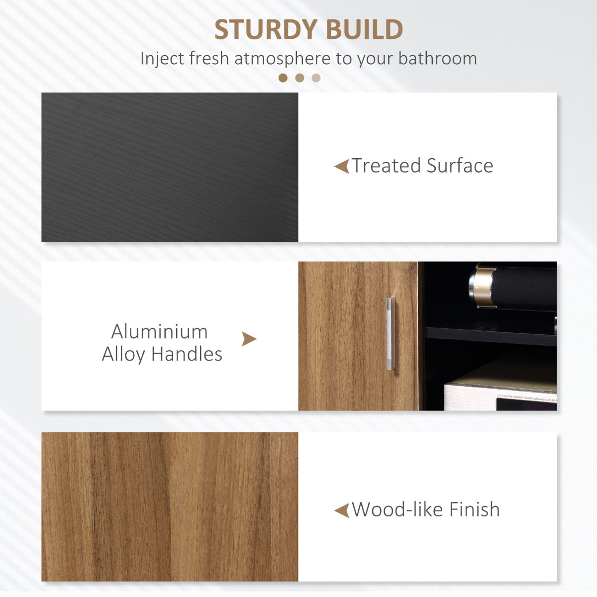 Premium 58-inch walnut TV cabinet stand with two cupboards, wood-like finish and aluminium alloy handles.