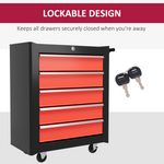 HOMCOM Tool Chest 5 Drawer Lockable Garage - HOMCOM - Home Symphony