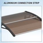 Outsunny Curved Polycarbonate Porch Canopy Awning Universal Fit UV Protection Front Door Brown by Outsunny