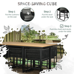 Outsunny Premium Rattan Dining Set 10 Seater Space Saving Outdoor - Garden Set