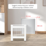HOMCOM White Painted Radiator Cover Cabinet Standard Size Slatted Vent Top Shelf Wall Mount Home Office - Radiator