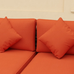 Outsunny Outsunny 8 Pieces Patio Rattan Sofa Set Outdoor Garden Furniture Set Orange - Garden Sofa Sets