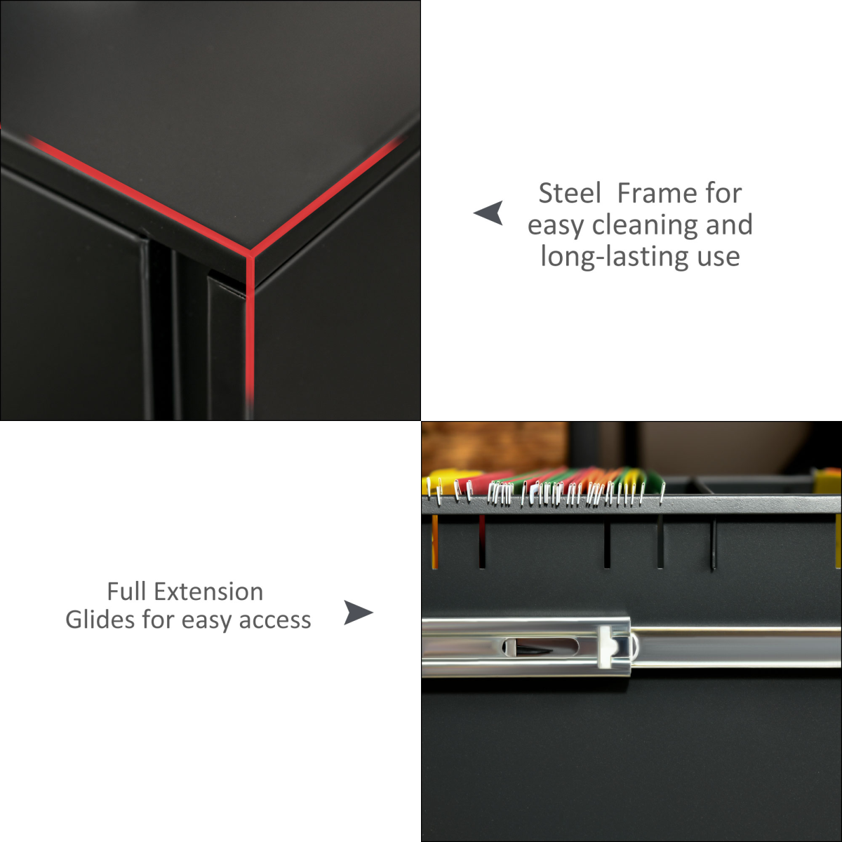 Vinsetto 2-Drawer Locking File Cabinet Office