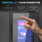 HOMCOM HOMCOM Mini Beer and Wine Fridge, 6 Bottle, with Glass Door, Touch Screen - Wine Rack