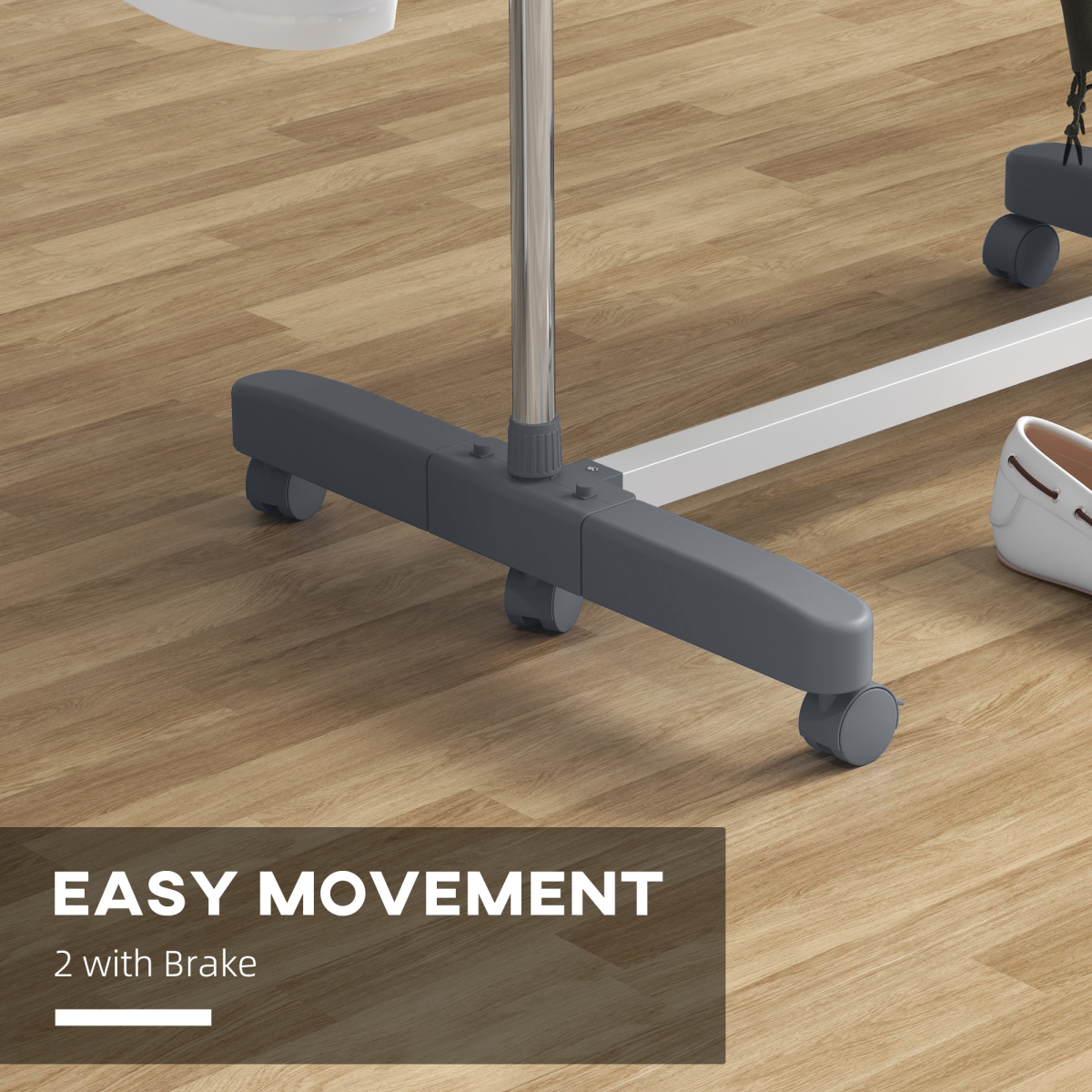 HOMCOM 3 Tier Large Clothes Airer 64.8cm Wheeled For Home - HOMCOM - Home Symphony