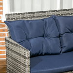 Outsunny Outsunny 6 PCs Patio wicker Sofa Set Rattan Chair Furniture w/ Glass & Cushioned - Garden Sofa Sets