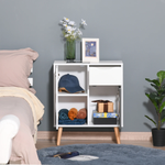 Unbranded Scandi White Floor Cabinet Compact With Drawer And Three-Section Storage For Bedroom And Living Room - Chest of Drawers
