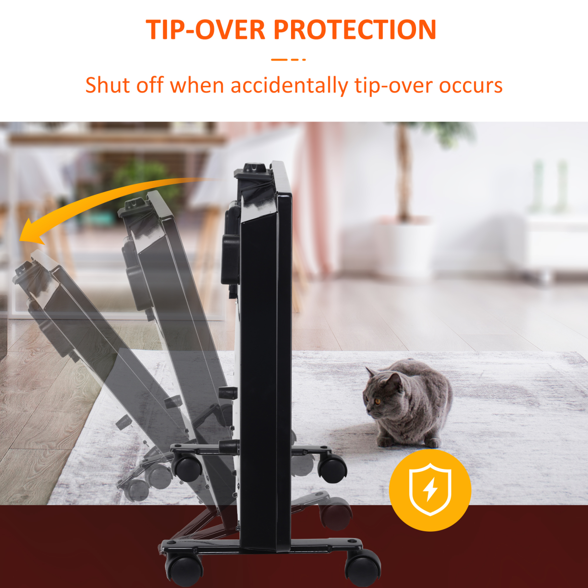 Homcom Convector Heater Compact TipOver Safe Home