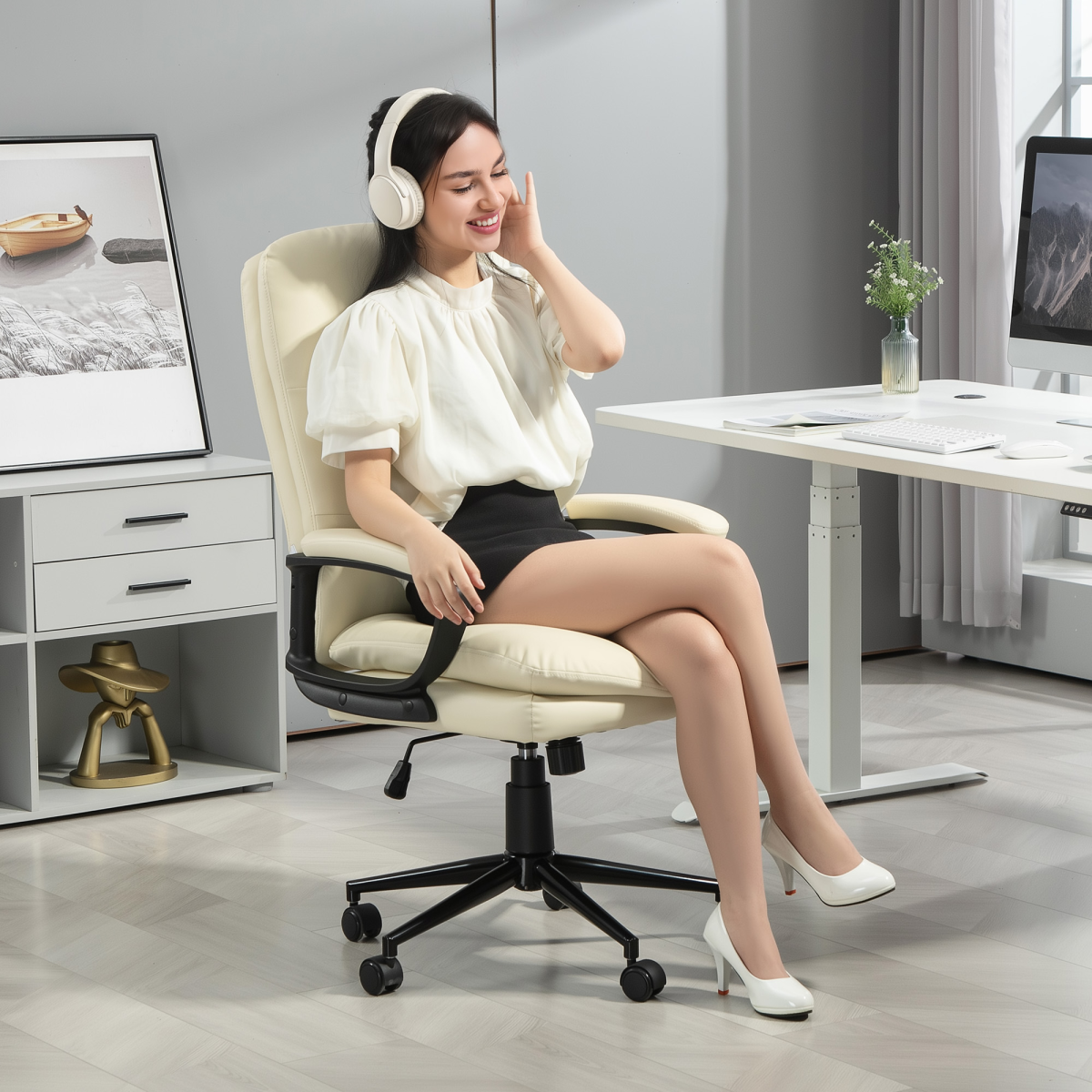Vinsetto Office Chair 108-118cm PU Leather Office