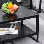 HOMCOM Premium Coffee Table 2 Tier Laminate Marble Home - Coffee Table