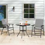 Outsunny Outsunny 2pcs Rattan Chair Foldable Garden Furniture w/ Armrest Grey - Folding Chairs