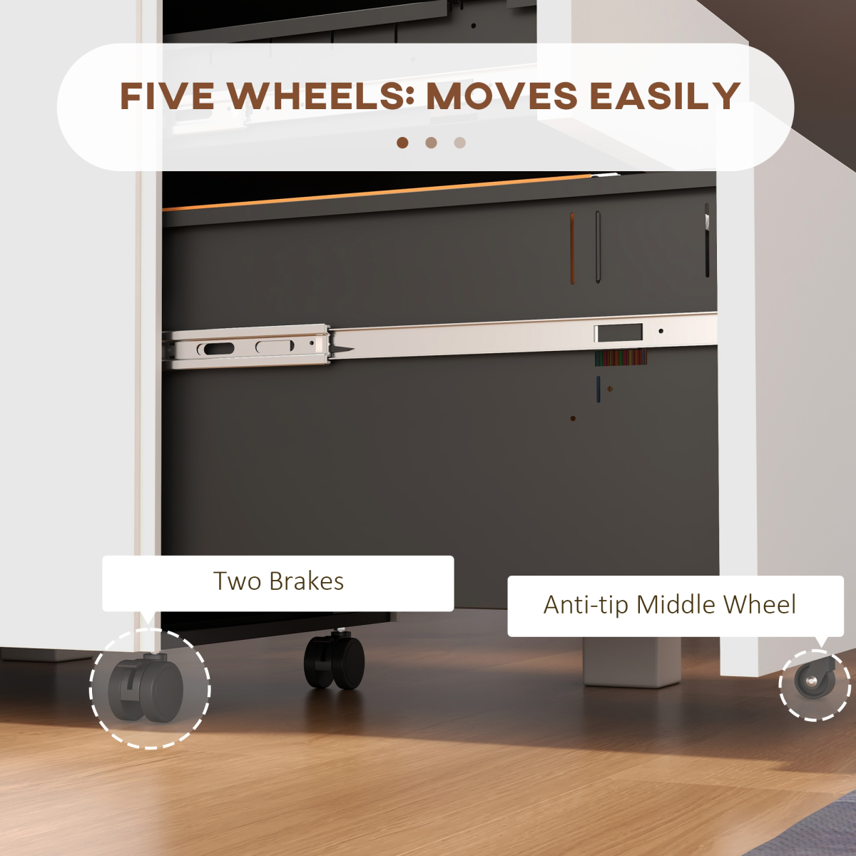 Vinsetto Steel File Cabinet Lock Bar Office