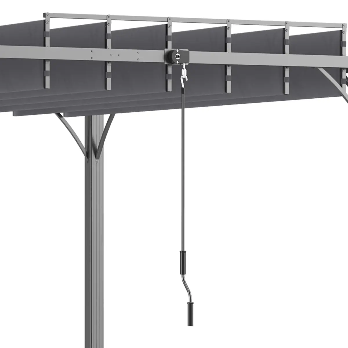 Outsunny Outsunny 3 x 3(m) Outdoor Louvered Metal Pergola with Retractable Roof, Grey - Gazebos