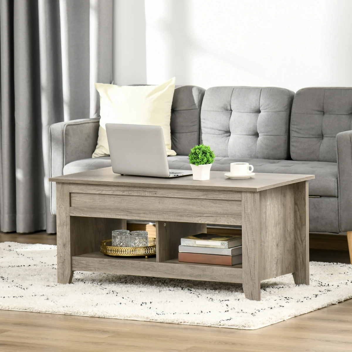 HOMCOM Lift Top Coffee Table With Hidden Storage by Homcom