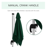 Outsunny Outsunny 3 x 3(m) Cantilever Roma Parasol Garden Umbrella with Cross Base Green - Parasol