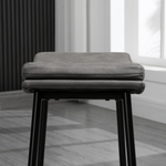 HOMCOM Bar Stool 89-99cm Curved Seat Grey Set of 2 - HOMCOM - Home Symphony