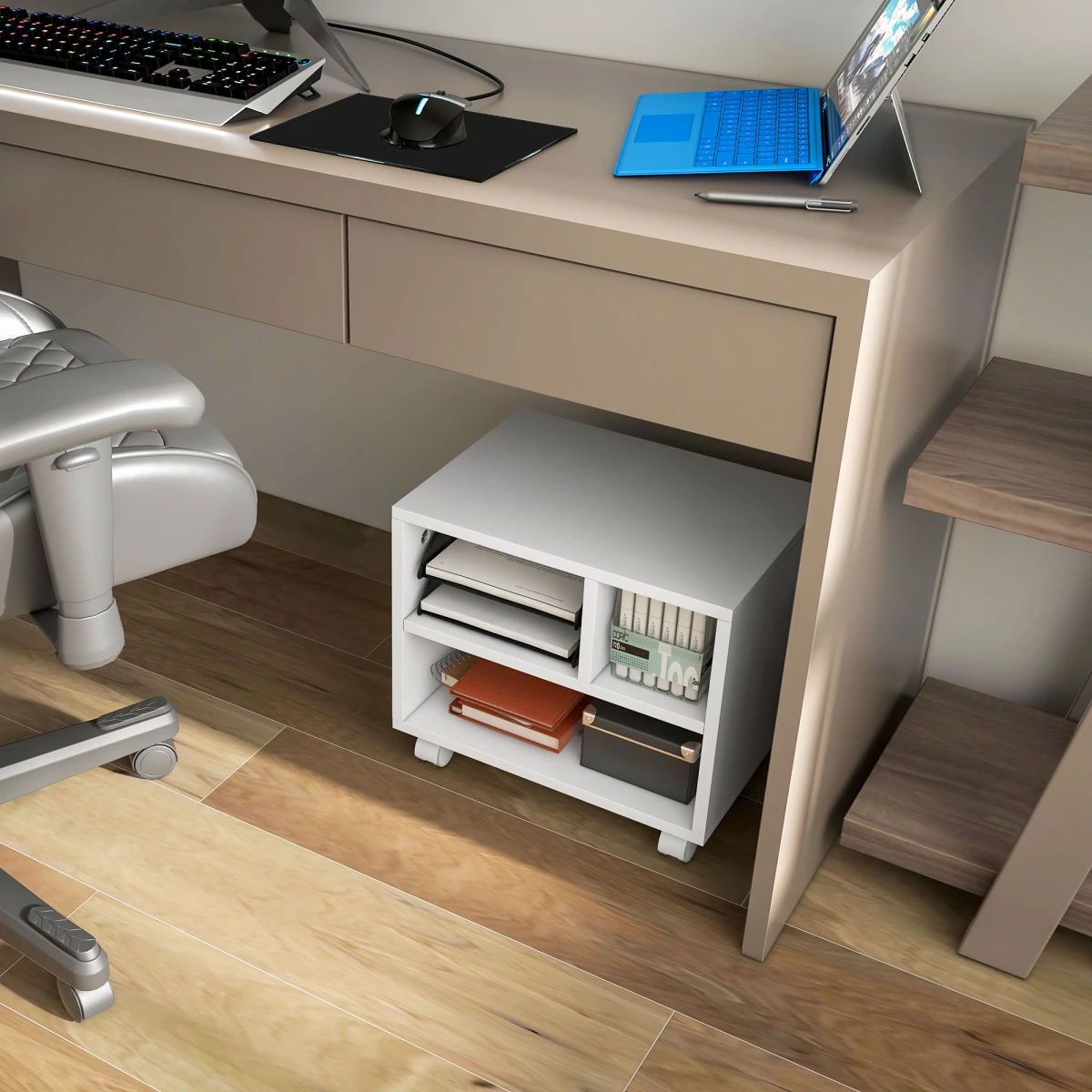 HOMCOM Homcom Printer Stand On Wheels For Home Office - Desk