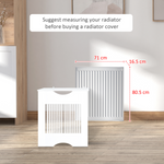 HOMCOM Radiator Cover Slatted Front White Home - HOMCOM - Home Symphony