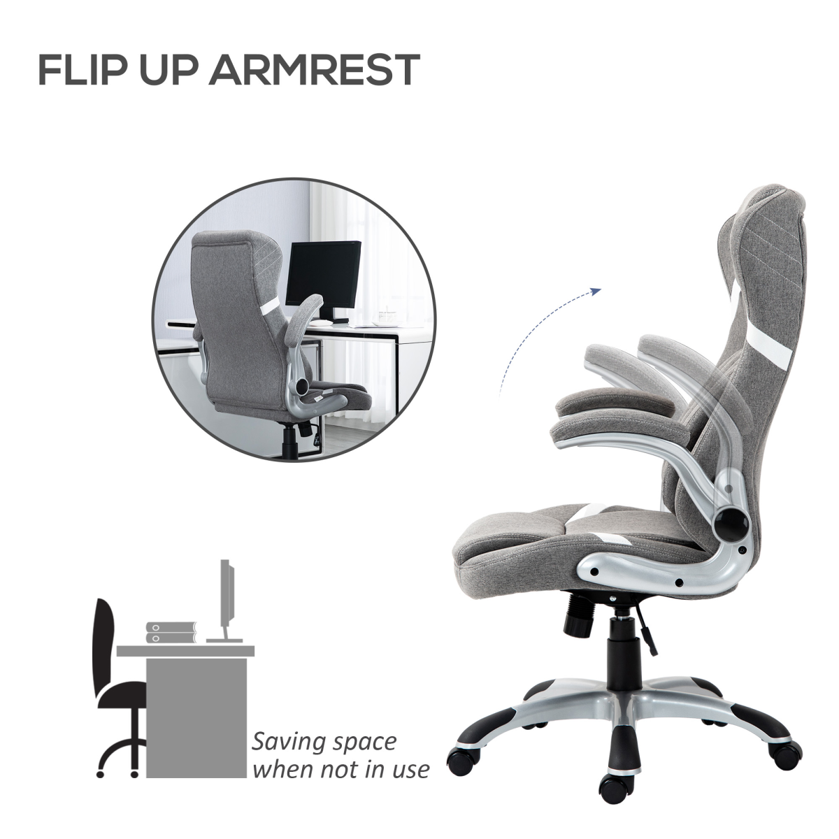 Vinsetto Office Chair 44-52cm Tilt Home Office