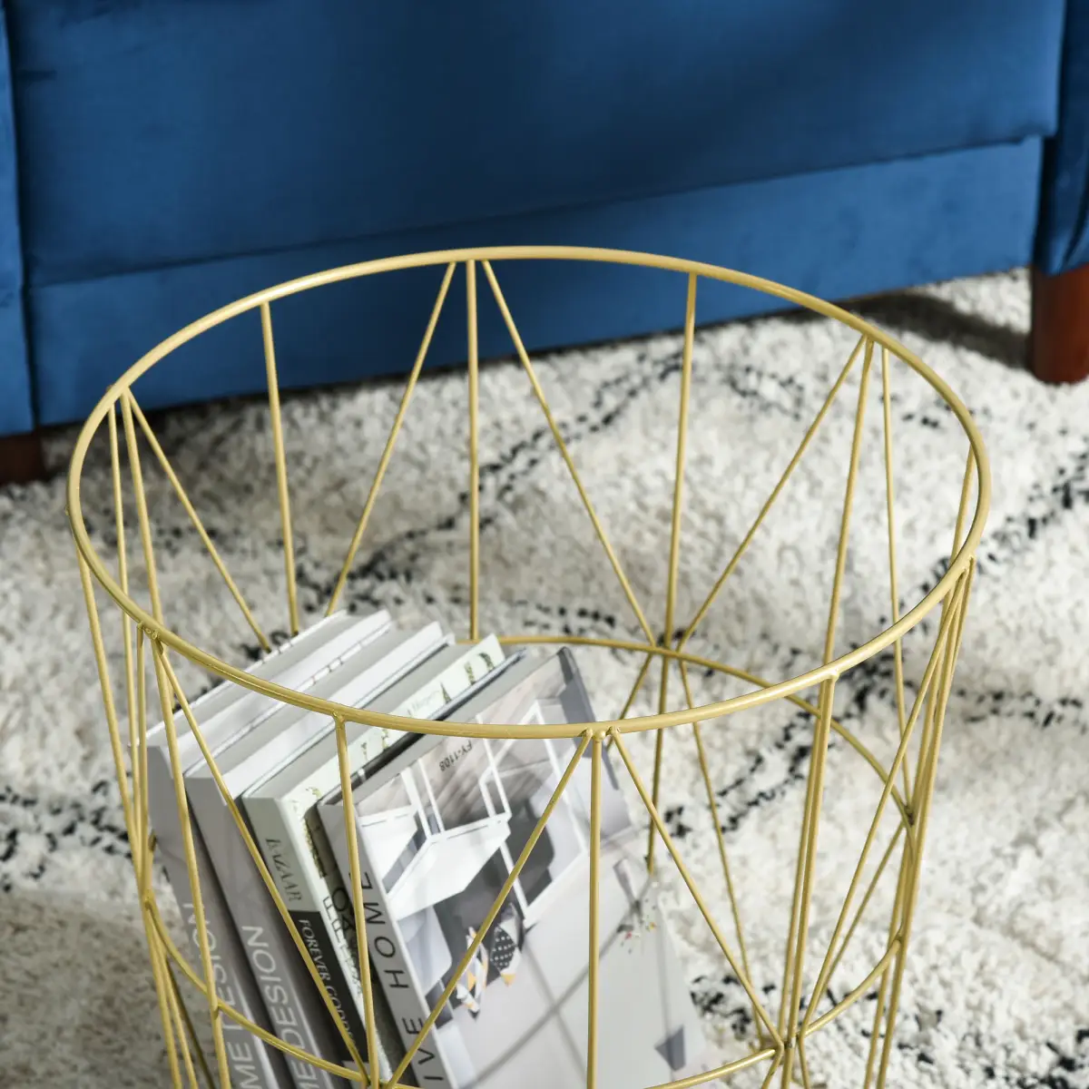 HOMCOM HOMCOM Set of 2 Nesting End Tables Side Tables w/ Basket Removable Top, White - Nest of Tables