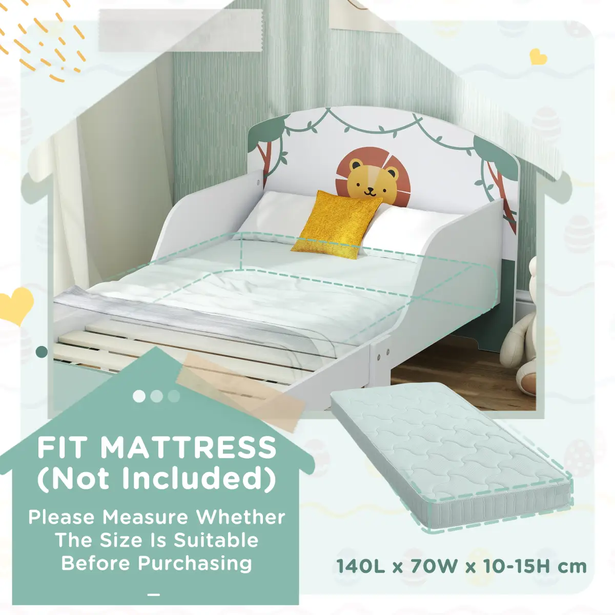 AIYAPLAY AIYAPLAY Toddler Bed, Lion-Themed Kids Bed Frame with Storage - Bed Frames