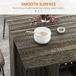 HOMCOM Drop Leaf Table Compact Grey With Wheels For Dining - AIYAPLAY - Home Symphony