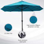 Outsunny Outsunny 4.6M Garden Patio Umbrella Canopy Parasol Sun Shade w/o Base Blue - Parasol